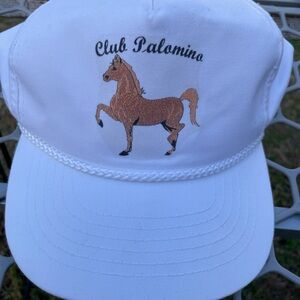 White Club Palomino Hat with Horse Embroidery